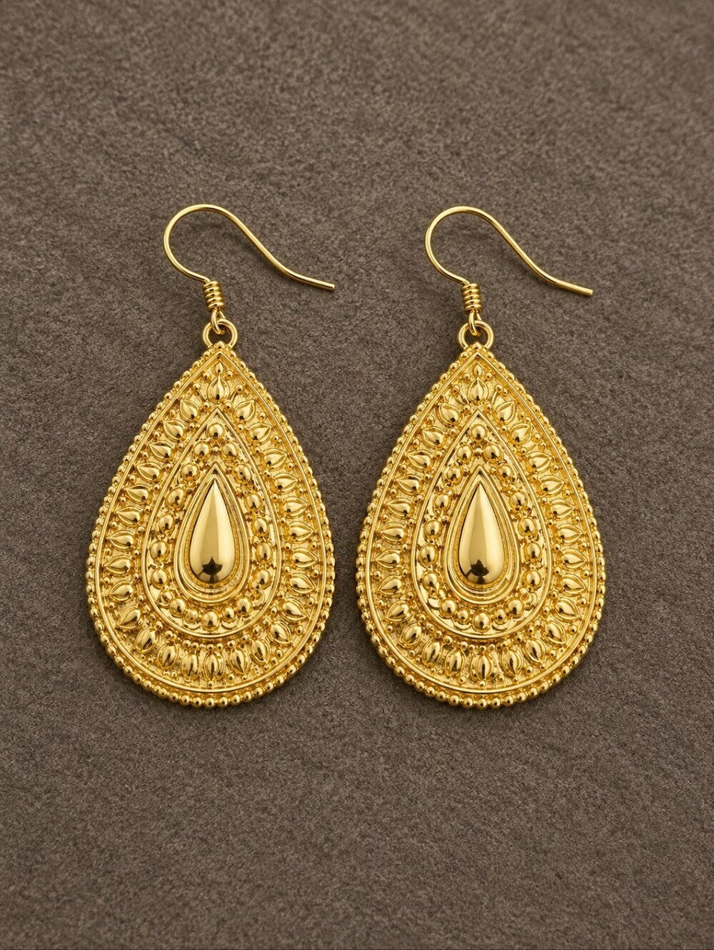 3/$30 Goldtone Persian Teardrop Dangle Hook Earrings